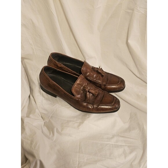 To Boot New York Adam Derrick Men\'s Italian Leather Tassel Loafers Brown Sz 10.5 main image 10
